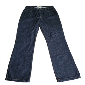 Raw Denim Bootcut Jeans Dark Blue 100% Cotton Womens Size 14
